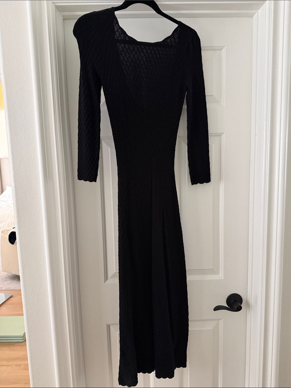 Sezane Black Long-Sleeve Maxi Dress